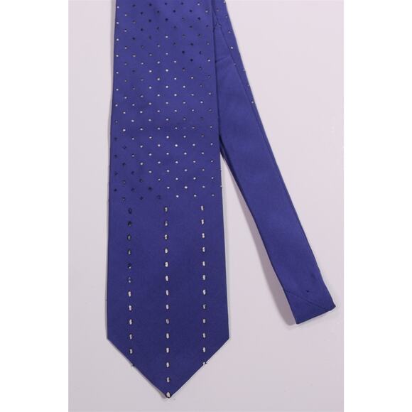 Gianfranco Ferre Purple Die-Cut Silk Cotton Necktie Tie - Picture 3 of 6